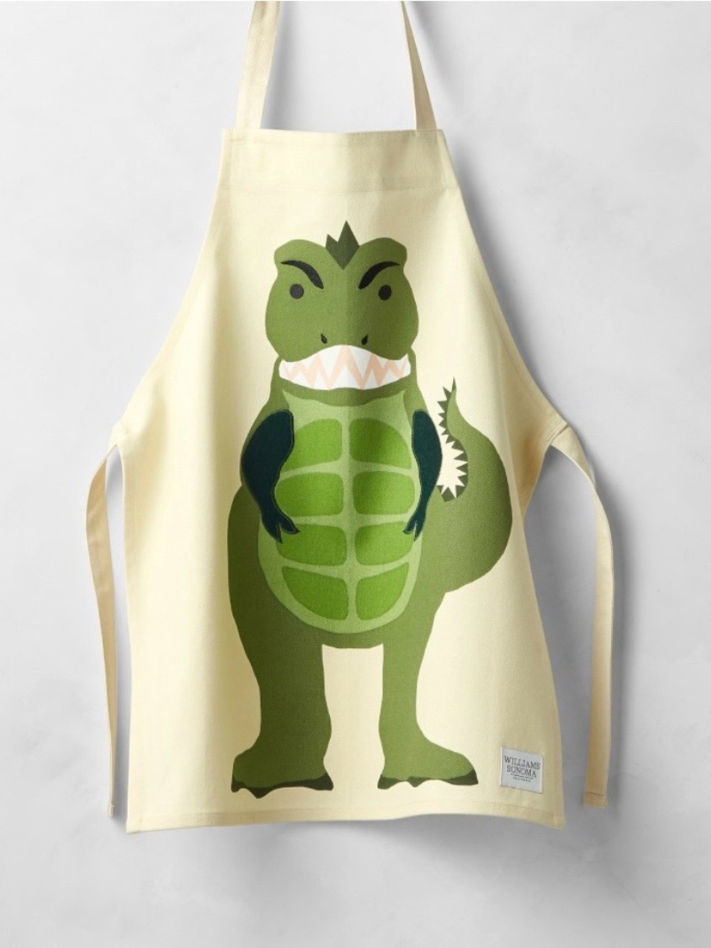 WILLIAM SONOMA NWT Kids T-Rex Dinosaur Graphic  Cotton Canvas Apron #0430262